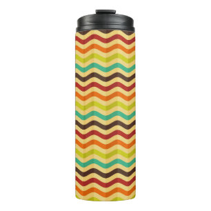 Background with stripes in retro 4 thermal tumbler