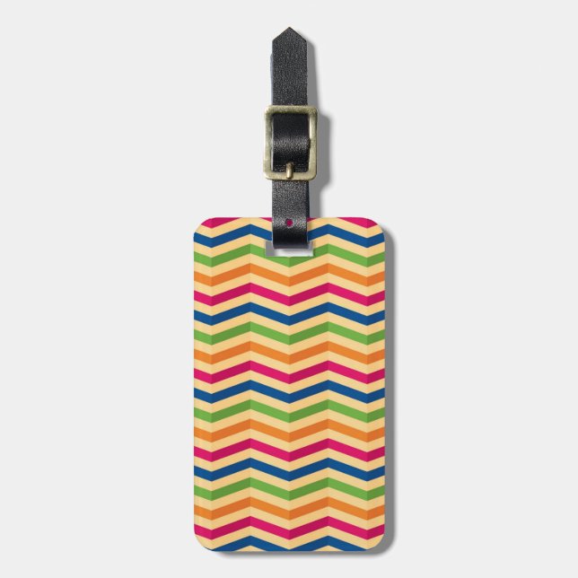 Background with stripes in retro luggage tag (Front Vertical)