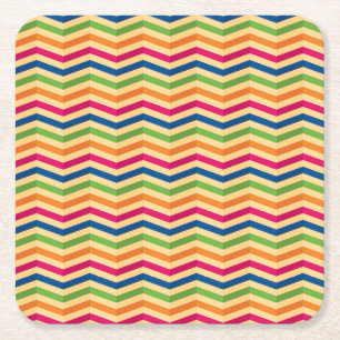 Background with stripes in retro square paper coaster
