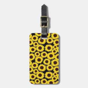 Background with sunflowers luggage tag