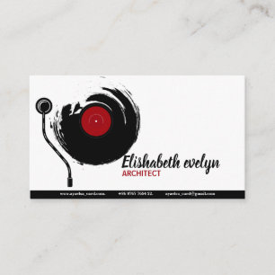 background with vinyl record business card