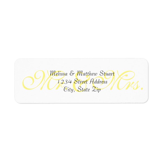 Background Yellow - Return Address Labels (Front)