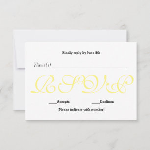 Background Yellow - RSVP Reception Response Card