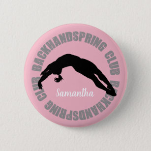 Backhandspring club gymnastics cheerleader button