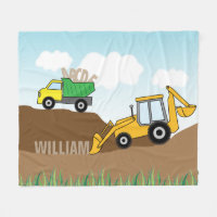 Backhoe and Dump Truck Personalized