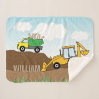 Backhoe and Dump Truck Personalized