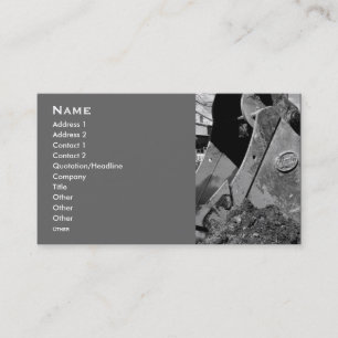 backhoe business cards. card