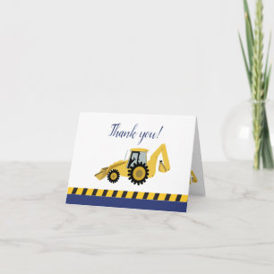 Backhoe Construction Cartes de remerciements