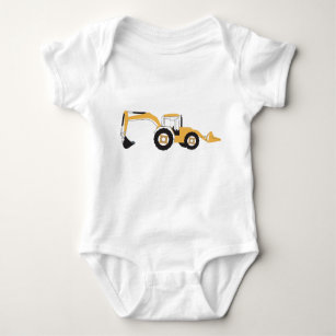 Backhoe Construction Truck Baby Bodysuit