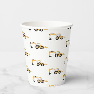 Backhoe Construction Truck Paper Cups