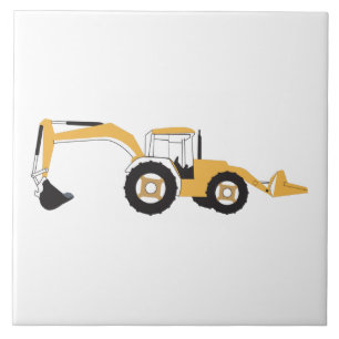 Backhoe Construction Truck Tile
