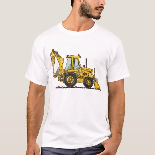 Backhoe Digger Loader Construction Apparel T-Shirt (Front)