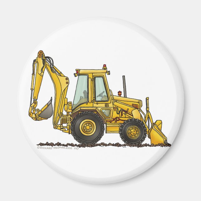 Backhoe Digger Loader Construction Magnets (Front)