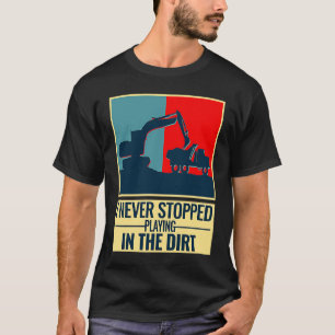 backhoe heavy work vintage for men construction eq T-Shirt