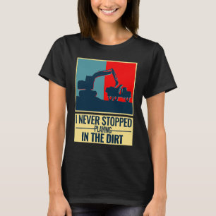 backhoe heavy work vintage for men construction eq T-Shirt