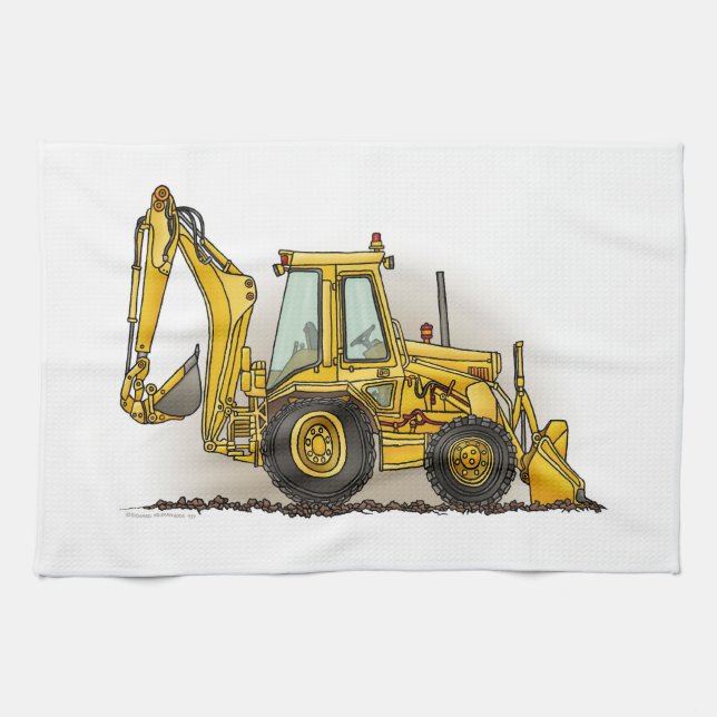 Backhoe Operator Kitchen Towel (Horizontal)