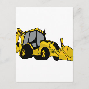 Backhoe Postcard