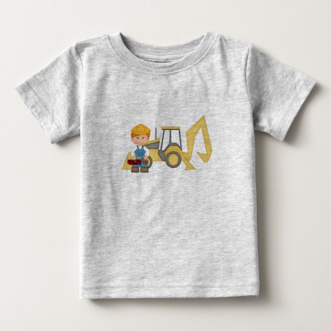 Backhoe Tractor Baby T-Shirt (Front)