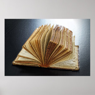 Backlit antique book poster