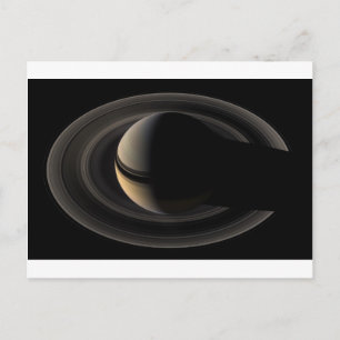 Backlit Saturn from Cassini To orbit Postcard