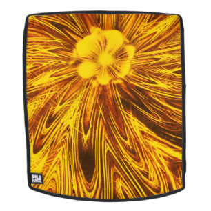 Backpack Abstract Lines Yellow Flower