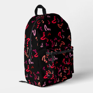 Backpack (ao) - Question Marks in Reds on Black
