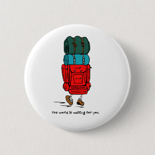 Backpack Bigger than Hiker 2 Inch Round Button