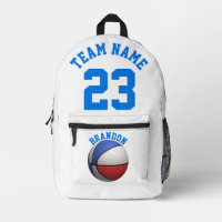 Backpack kids boys basketball sports white blue