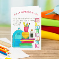 Backpack of Blessings Back to School Card