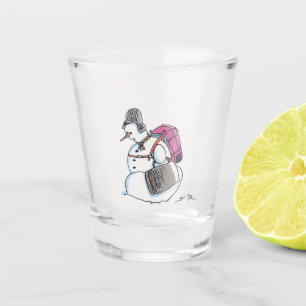 Backpack Snowman clear shot glass