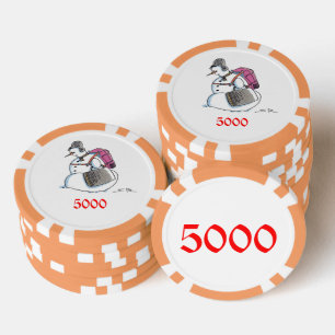 Backpack Snowman orange 5000 striped poker chip