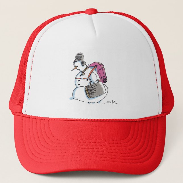 Backpack Snowman trucker hat (Front)