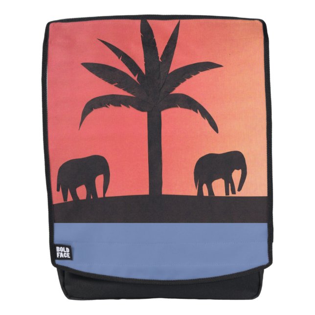 Backpack with Elephant Sunset Scene (Front)
