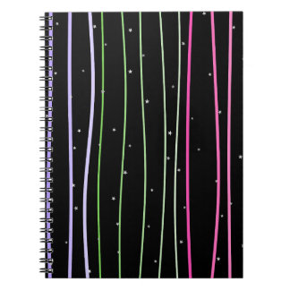 Backpack with wavy line stars notebook