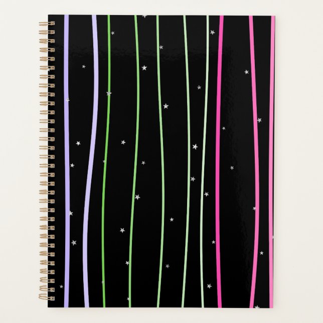 Backpack with wavy line stars planner (Front)