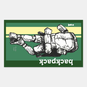 Backpacker (guy)-GreenYellow Sticker