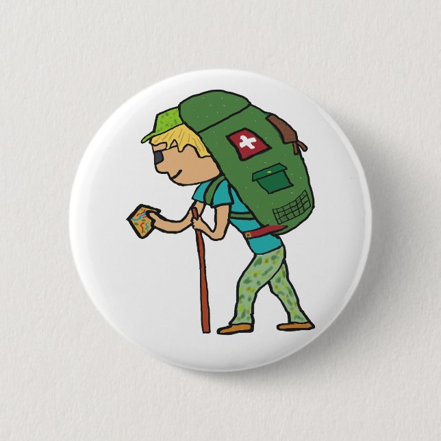 Backpacking 2 Inch Round Button (Front)