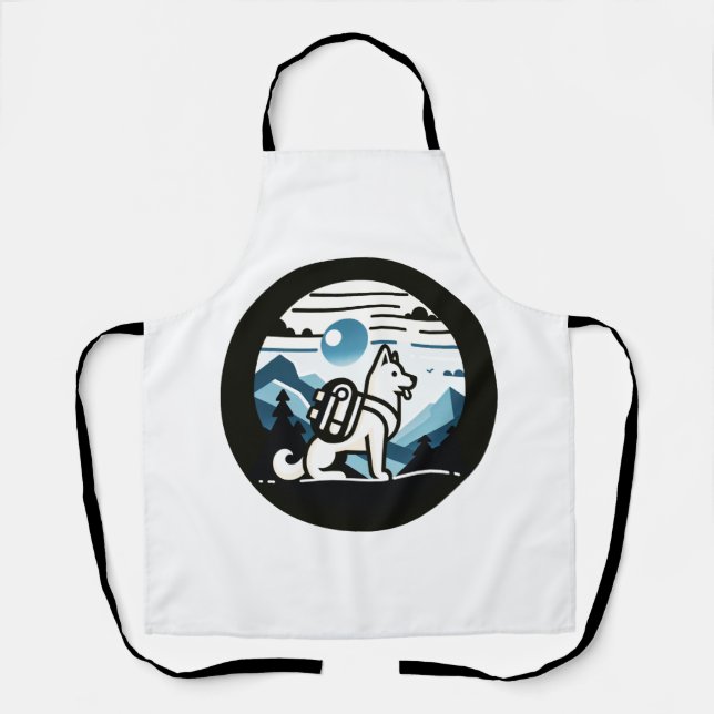Backpacking Dog: Minimalist Canine in Nature's Lap Apron (Front)