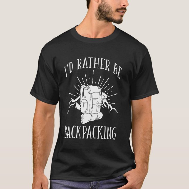 Backpacking Hiking Backpack Bushcraft T-Shirt (Front)
