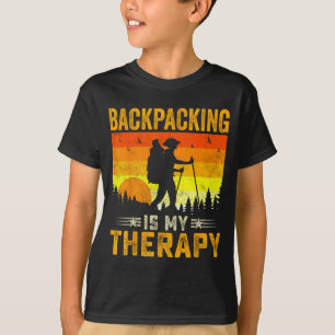 Backpacking is therapy - retro outdoor camping T-Shirt
