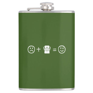 Backpacking Makes You Happy Hip Flask