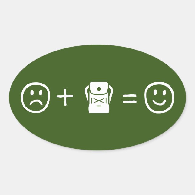 Backpacking Makes You Happy Oval Sticker (Front)