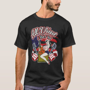 Backprint All I Need is Rock N´Roll Vintage Rockab T-Shirt
