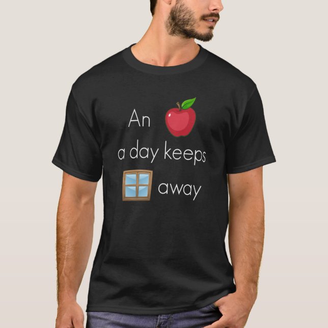 Backprint An Apple a day keeps windows away PC T-Shirt (Front)