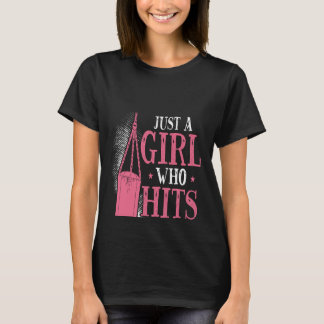 Backprint Just A Girl Who Hits Things Woman Boxing T-Shirt