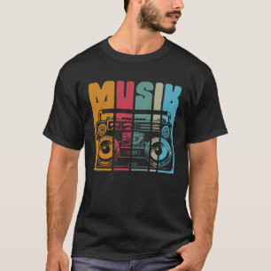 Backprint music old radio and mobile stereo system T-Shirt