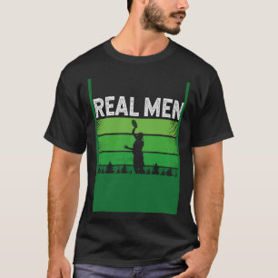 Backprint Real Men Chase Plastic Ultimate Frisbee T-Shirt