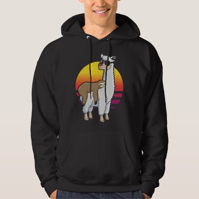 Backprint Sloth on Llama Hoodie (Front)