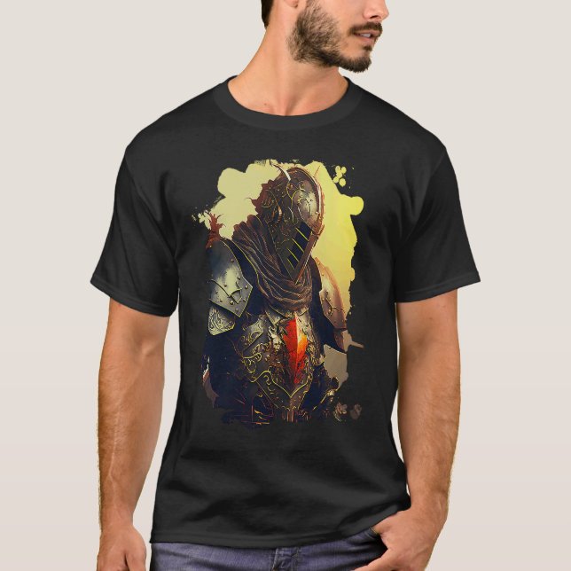Backprint The golden knight of light T-Shirt (Front)