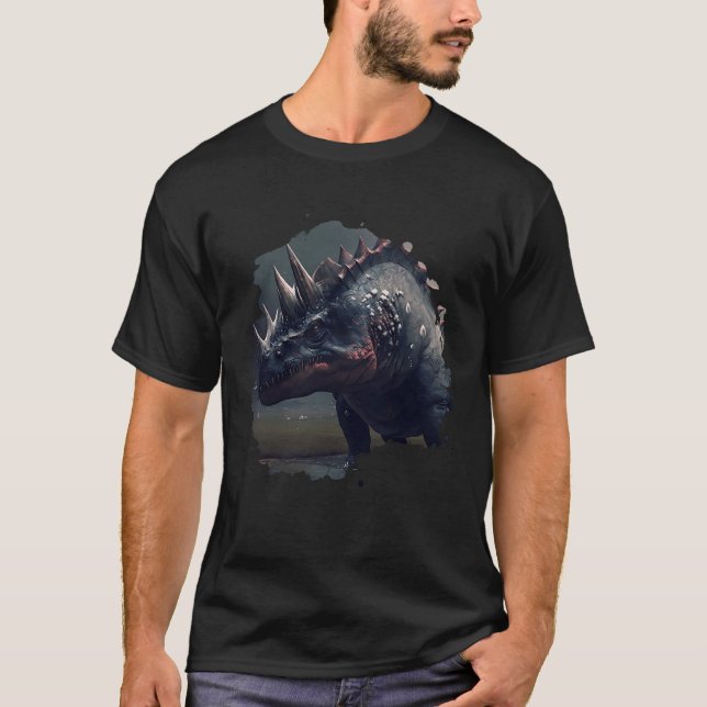 Backprint The mystical dinosaur an epic fantasy ad T-Shirt (Front)